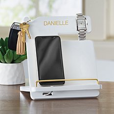 Gold Embellished Wood Docking Station