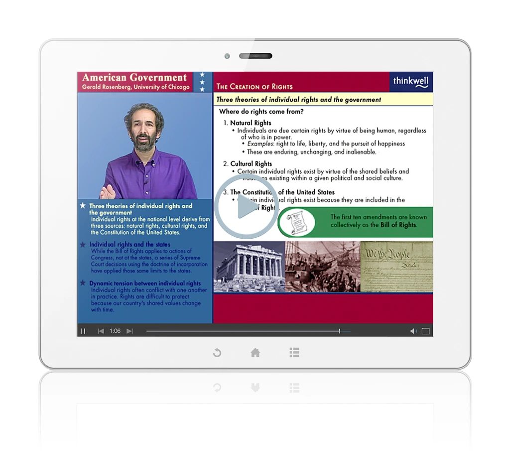 Sample of Thinkwell's American Government videos